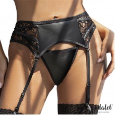 Luva Set de Liguero con Encaje Floral y Tanga