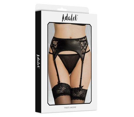 Luva Set de Liguero con Encaje Floral y Tanga