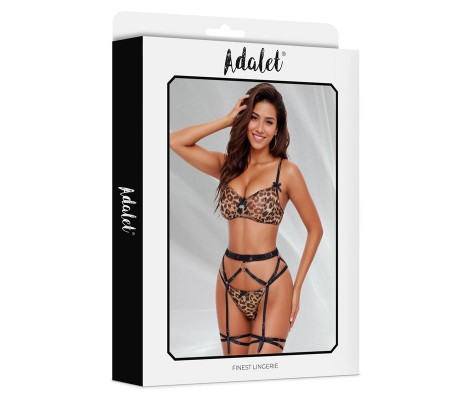 Helena Set de Sujetador, Tanga, Liguero y Liga
