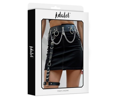 Coral Cinturón con Liga con Cadena Cuero Vegano Talla Única