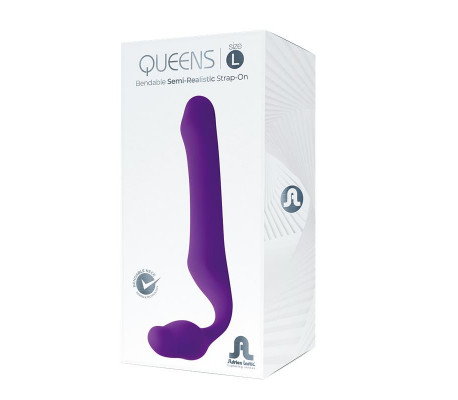 Queens L Dildo Strap-On sin Tirantes Silicona Púrpura Oscuro