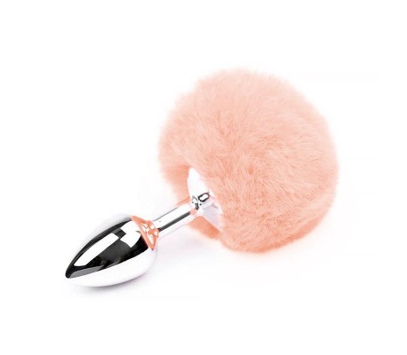 Plug Anal con Pompón Rosa Chicle Talla S