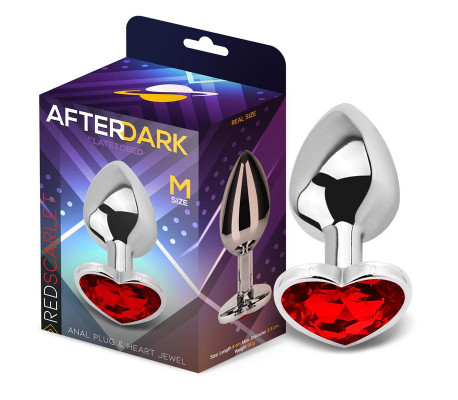 Plug Anal con Joya de Corazón Red Scarlet Talla M