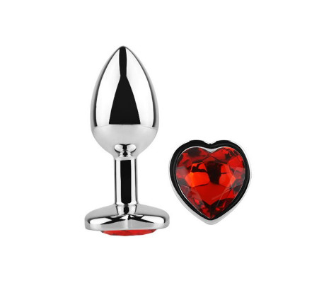 Plug Anal con Joya de Corazón Red Scarlet Talla M