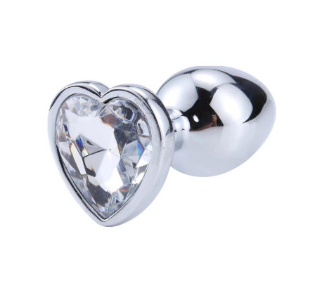Plug Anal con Joya de Corazón Blanco Talla L
