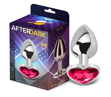 Plug Anal con Joya de Corazón Rose Coral Talla M
