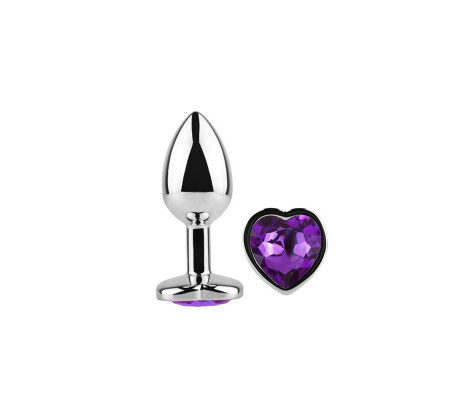 Plug Anal con Joya de Corazón Purple Lavender Talla S