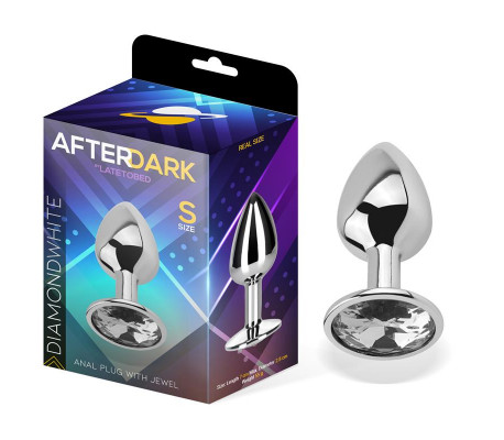 Plug Anal con Joya Color Blanco Diamante Talla S Aluminio