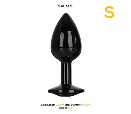 Blackgem Plug Anal Metálico con Joya Talla S Negro