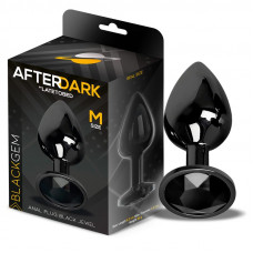 Blackgem Plug Anal Metálico con Joya Color Negro Talla M