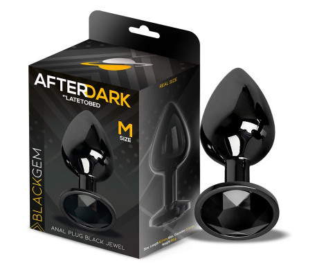 Blackgem Plug Anal Metálico con Joya Color Negro Talla M