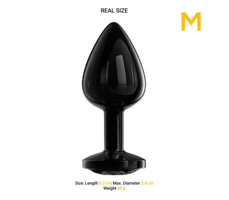 Blackgem Plug Anal Metálico con Joya Color Negro Talla M