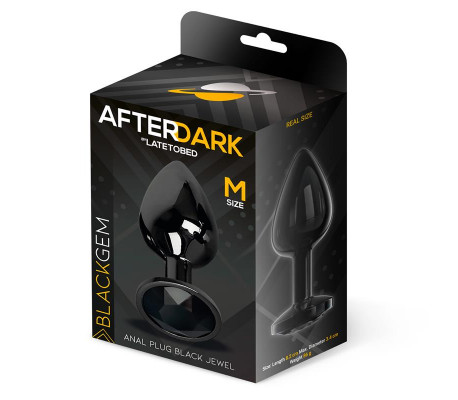 Blackgem Plug Anal Metálico con Joya Color Negro Talla M