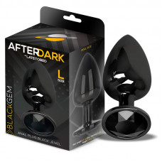 Blackgem Plug Anal Metálico con Joya Negro Talla L