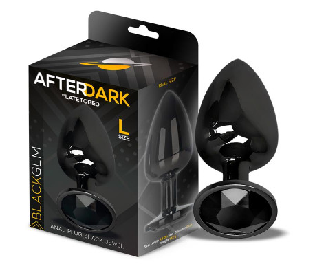 Blackgem Plug Anal Metálico con Joya Negro Talla L