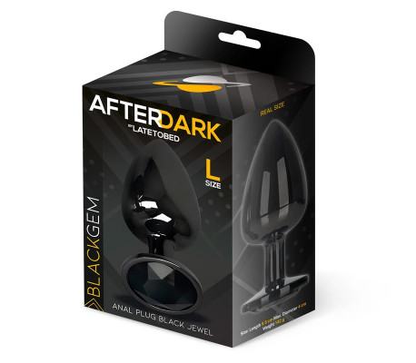 Blackgem Plug Anal Metálico con Joya Negro Talla L