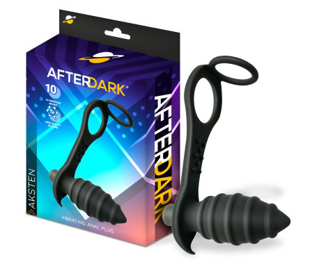 Aksten Plug Anal con Vibración y Anillo para Testículos