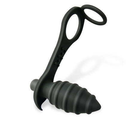 Aksten Plug Anal con Vibración y Anillo para Testículos