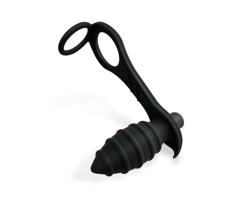 Aksten Plug Anal con Vibración y Anillo para Testículos