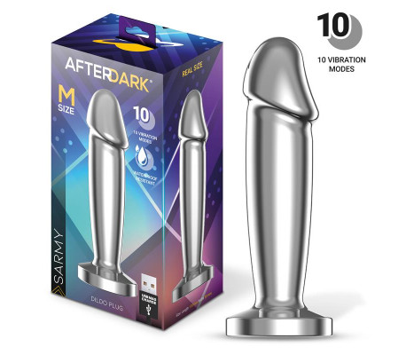 Sarmy Plug Anal Cromado con Vibración USB Magnético Talla M