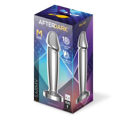 Sarmy Plug Anal Cromado con Vibración USB Magnético Talla M