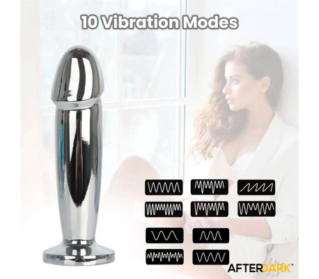 Sarmy Plug Anal Cromado con Vibración USB Magnético Talla M