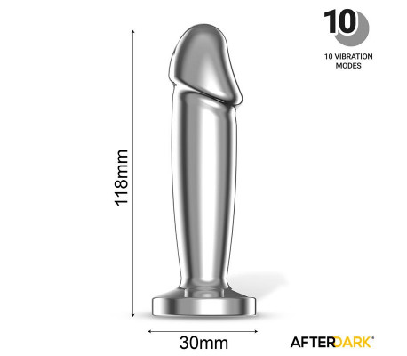 Sarmy Plug Anal Cromado con Vibración USB Magnético Talla M