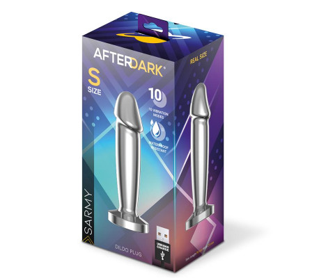 Sarmy Plug Anal Cromado con Vibración USB Magnético Talla S