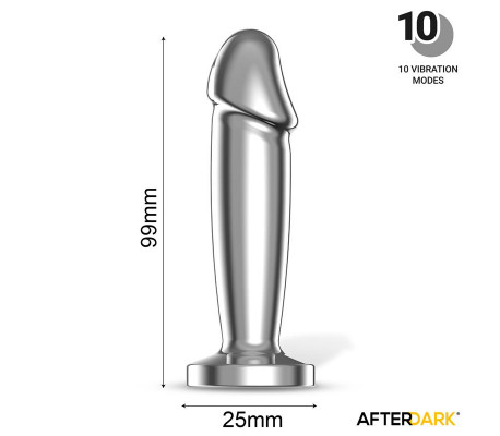 Sarmy Plug Anal Cromado con Vibración USB Magnético Talla S