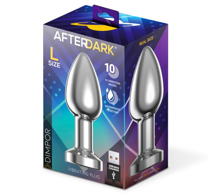 Dimpor Plug Anal Cromado con Vibración USB Magnético Talla L
