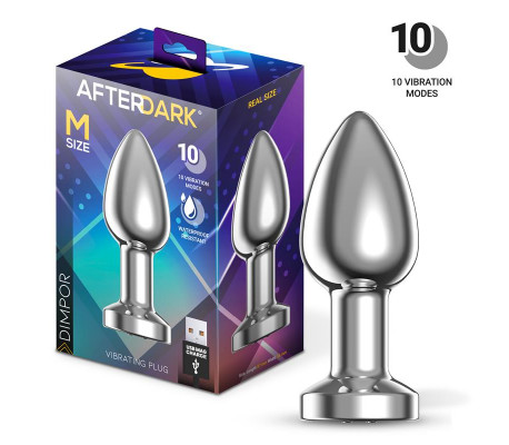 Dimpor Plug Anal Cromado con Vibración USB Magnético Talla M