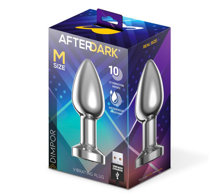 Dimpor Plug Anal Cromado con Vibración USB Magnético Talla M