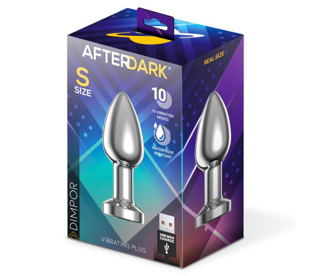 Dimpor Plug Anal Cromado con Vibración USB Magnético Talla S