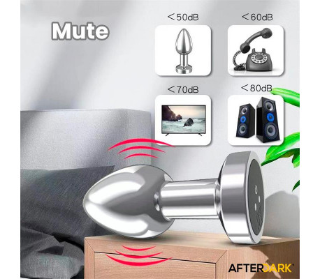 Dimpor Plug Anal Cromado con Vibración USB Magnético Talla S