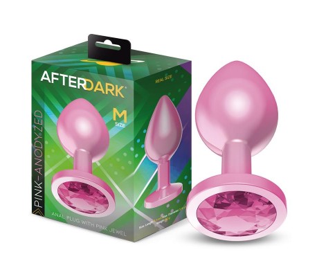 Plug Anal Anodizado Rosa con Joya Talla M