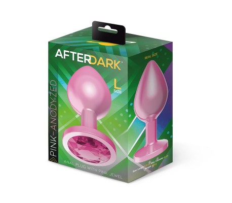Plug Anal Anodizado Rosa con Rosa Talla L