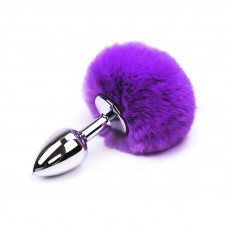 Plug Anal con Pompón Púrpura Talla S