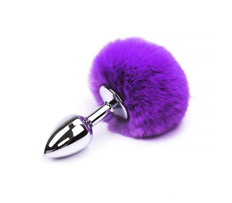 Plug Anal con Pompón Púrpura Talla S