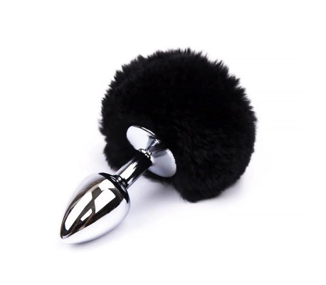 Plug Anal con Pompón Negro Talla S