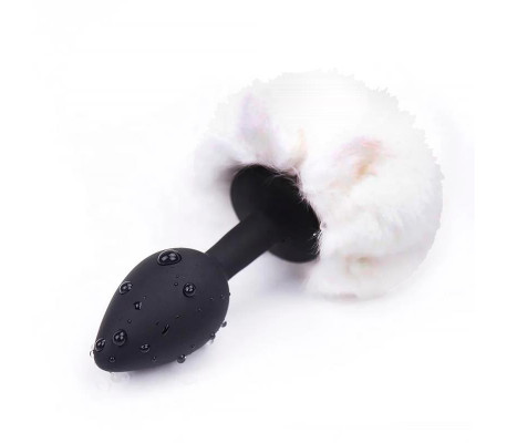 Plug Anal con Pompón Blanco Talla S