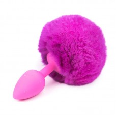 Plug Anal con Pompón Púrpura Talla S Plug Anal con Pompón Púrpura Talla S