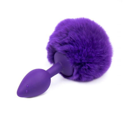 Plug Anal con Pompón Púrpura Talla S
