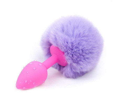 Plug Anal con Pompón Púrpura Claro Talla S