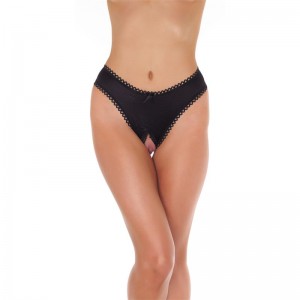 Tanga Abierto Negro Talla Única