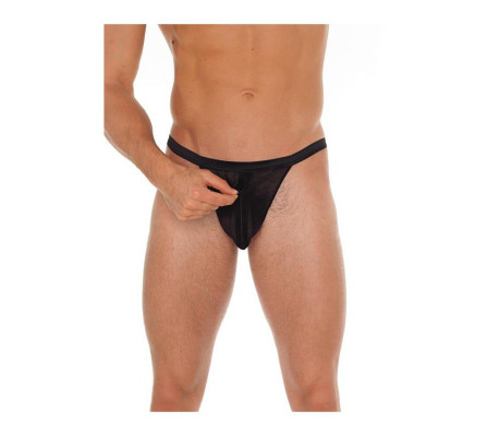 Tanga con Cremallera Negro Talla Única