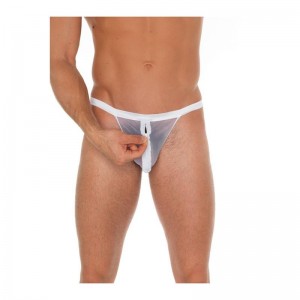 Tanga con Cremallera Blanco Talla Única