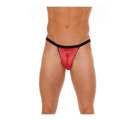 Tanga con Cremallera Rojo y Negro Talla Única