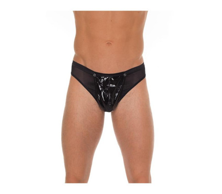 Tanga de PVC Negro Talla Única