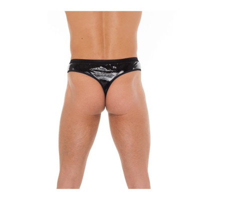 Tanga de PVC Negro Talla Única