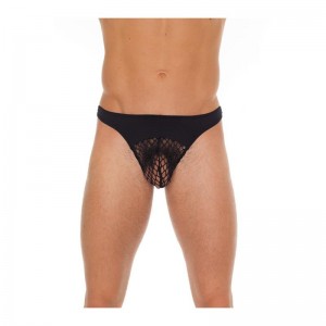 Tanga Rejilla Negro Talla Única